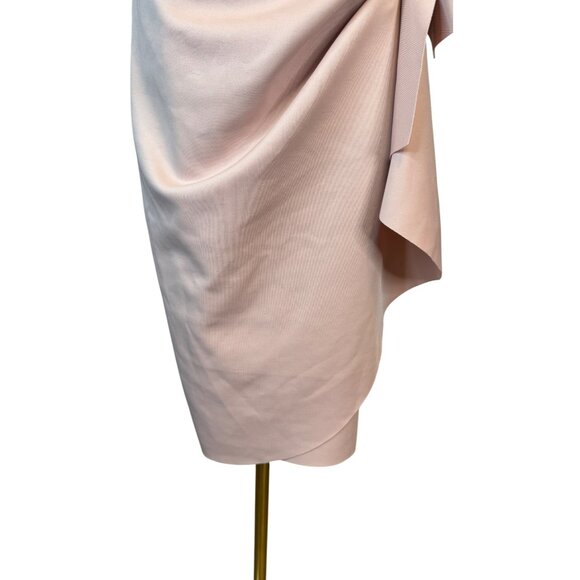 NWT Xscape Size 6 Blush Pink Sleeveless Draped Wrap Dress Bow Accent - Picture 10 of 16
